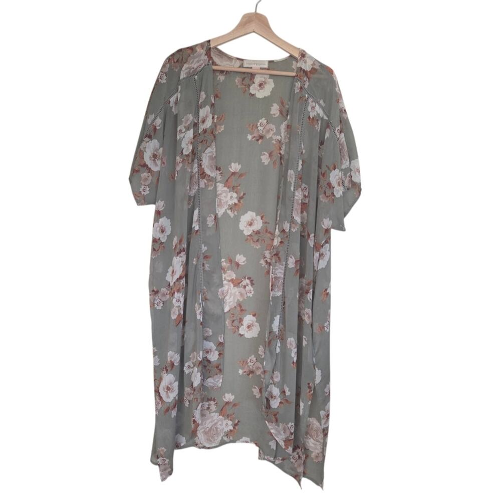 Band of Gypsies | Floral Long Open Front Kimono Duster